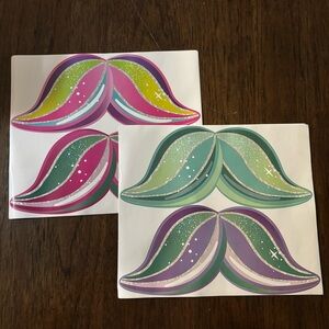 Large Colorful Mermaid Tail or Mustache Stickers